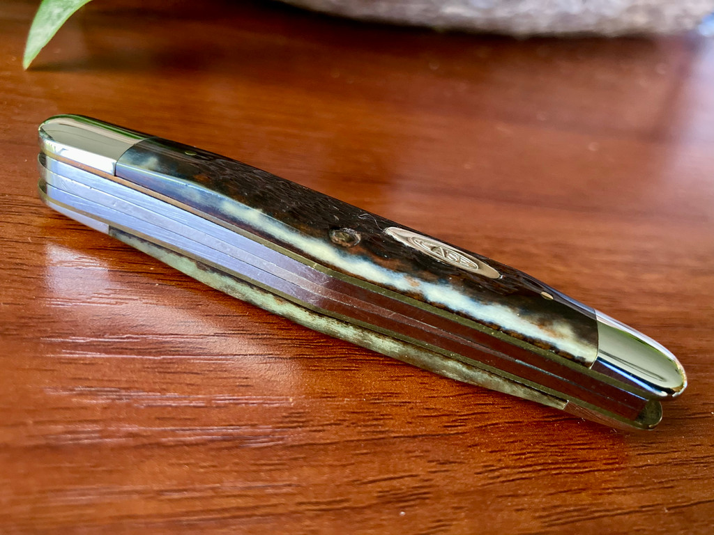  Case XX 6308 Jigged Bone Split Back Whittler ~ Vintage 1980