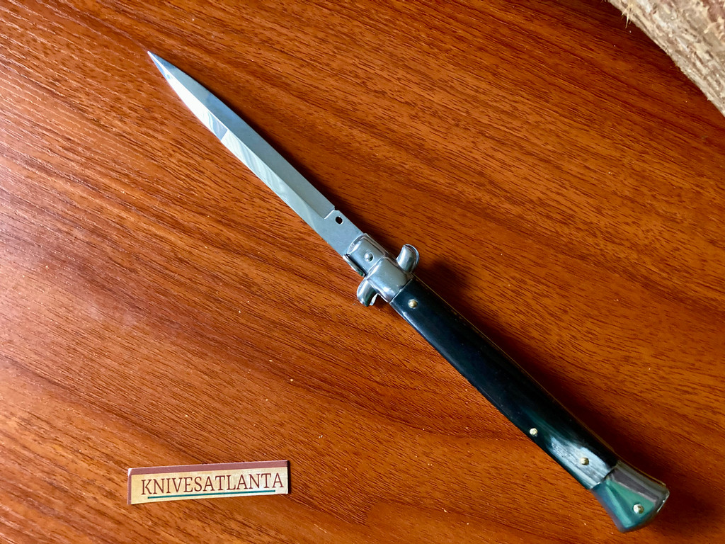 Frank Beltrame 11" Buffalo Horn  ~ Swivel Bolster Stiletto 