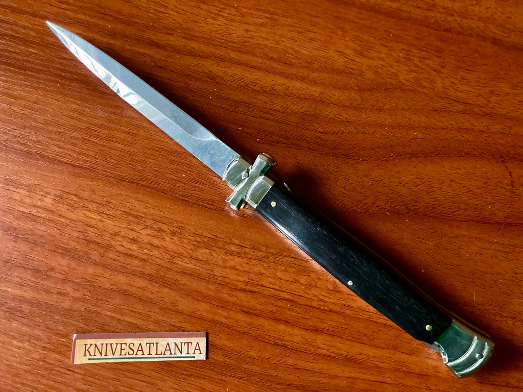AGA Campolin 11" Maltese Cross Bayonet Ebony  Automatic Stiletto 
