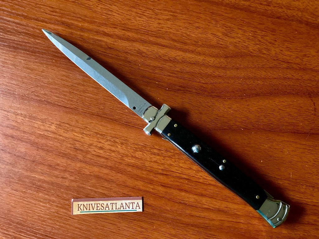 AGA Campolin 11" Maltese Cross Bayonet Ebony  Automatic Stiletto 