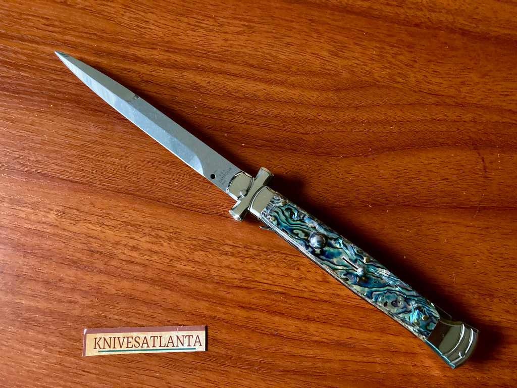 A.G.A. Campolin 11" Maltese Cross Bayonet ~ Abalone  Italian stiletto