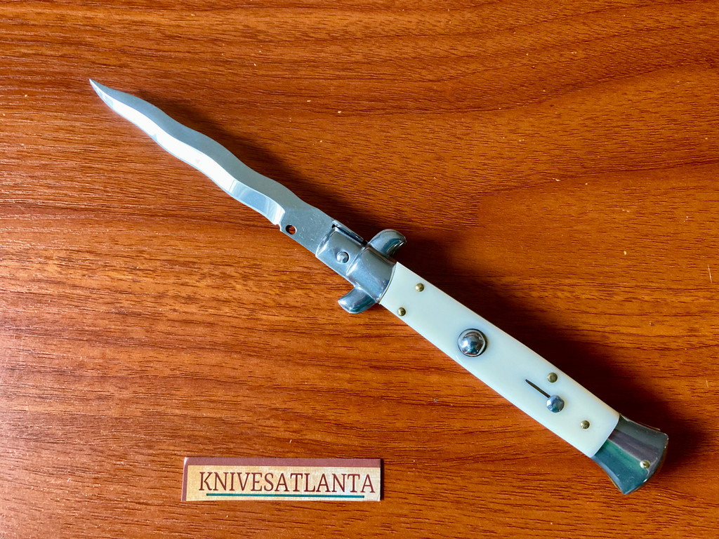 Frank Beltrame 9" Italian Stiletto ~ Kris Blade ~ Faux Ivory 