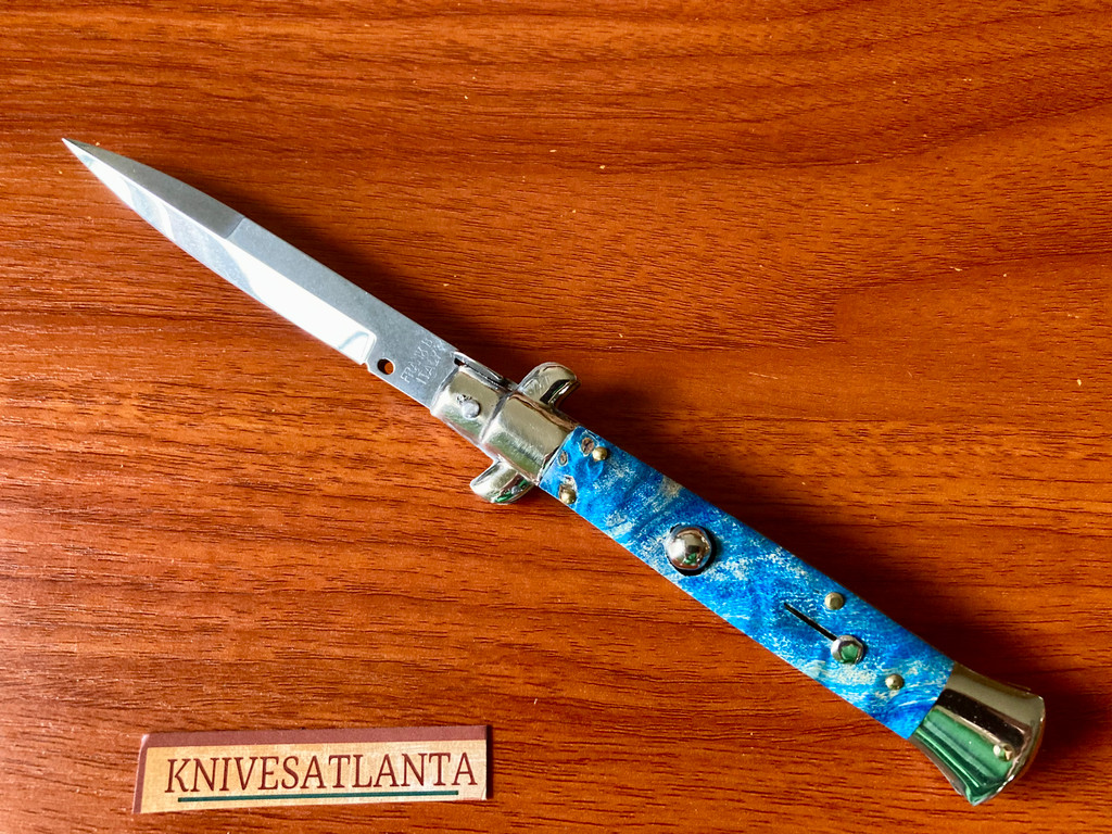 Frank Beltrame 9" Blue Briar Wood Bayonet Stiletto Picklock