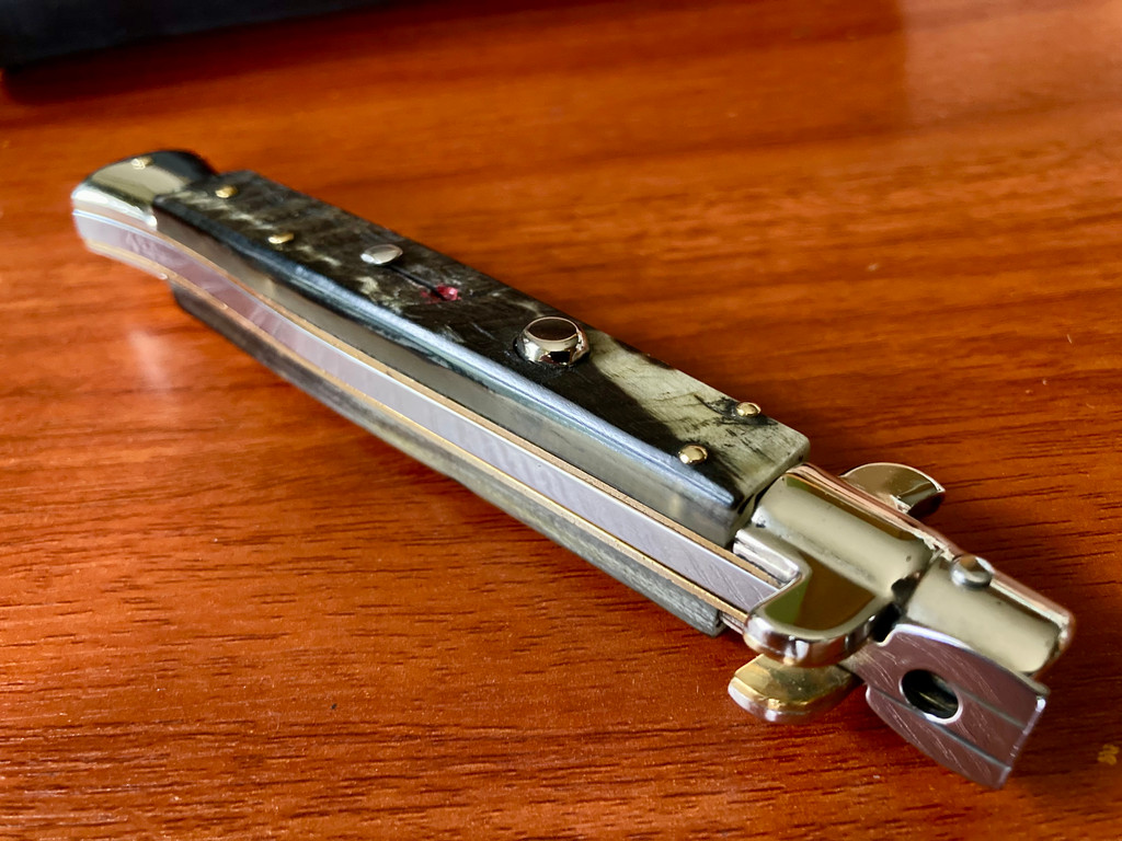Latama Walt's  11" Picklock Ram Horn Bayonet Automatic Stiletto Switchblade ~