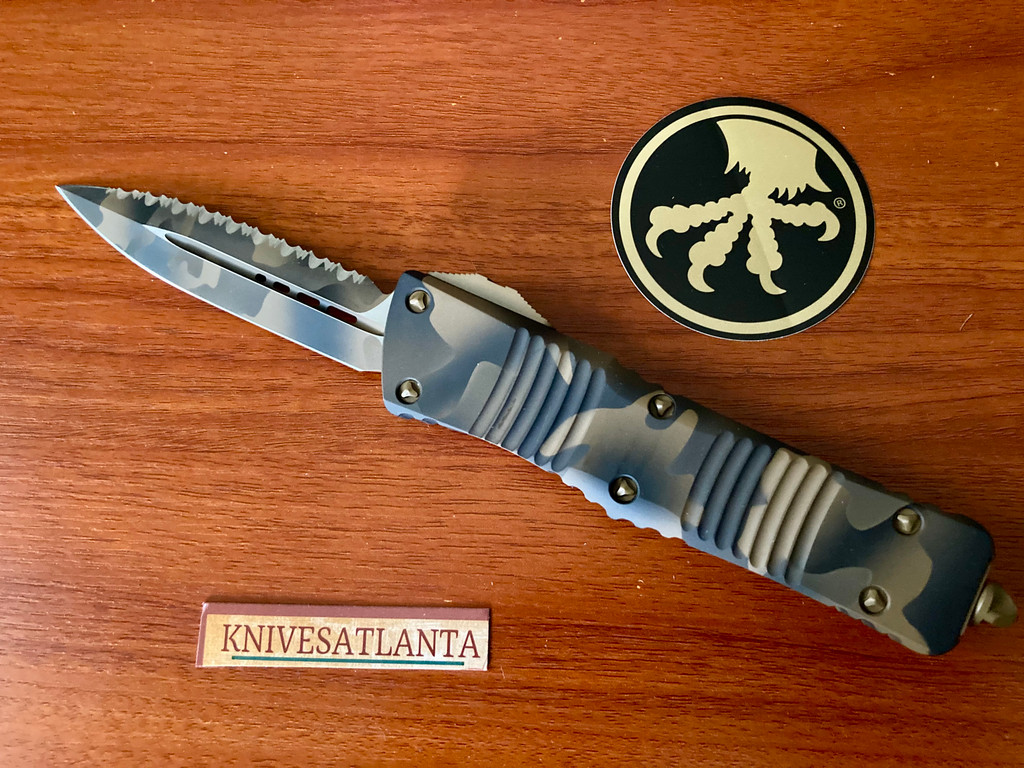 Microtech Combat Troodon D/E Coyote Camo Full Serrated (OTF) Automatic