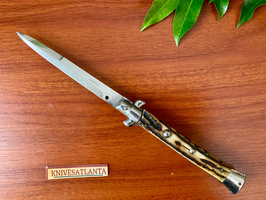 Frank Beltrame 11-inch Italian Stiletto Automatic Knife (Switchblade) ~ Vintage   late 1960s - 1980s