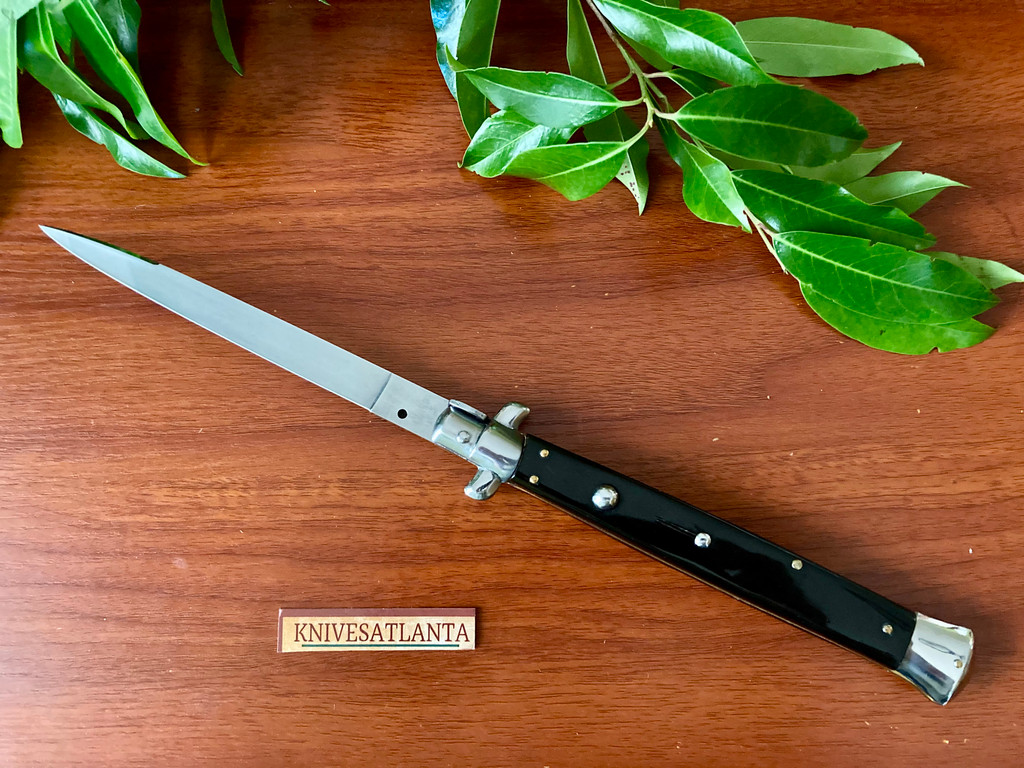 Frank Beltrame 13" Swivel Release Flat Grind ~ Black Bone Stiletto