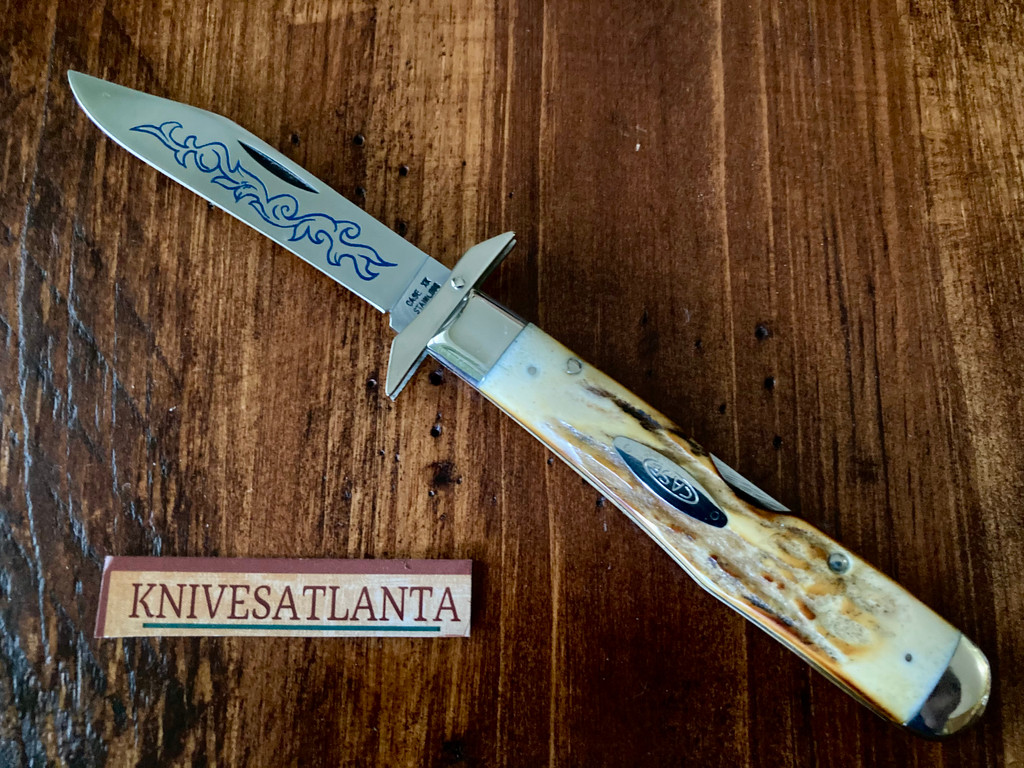  Case XX Blue Scroll Stag Cheetah ~ 1977 ~ Vintage