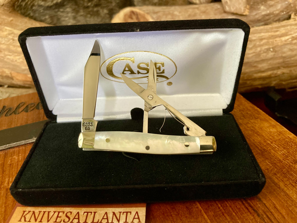 Case XX 8233 SS Pen Knife with Scissors - Mother of Pearl ~ Vintage 1998