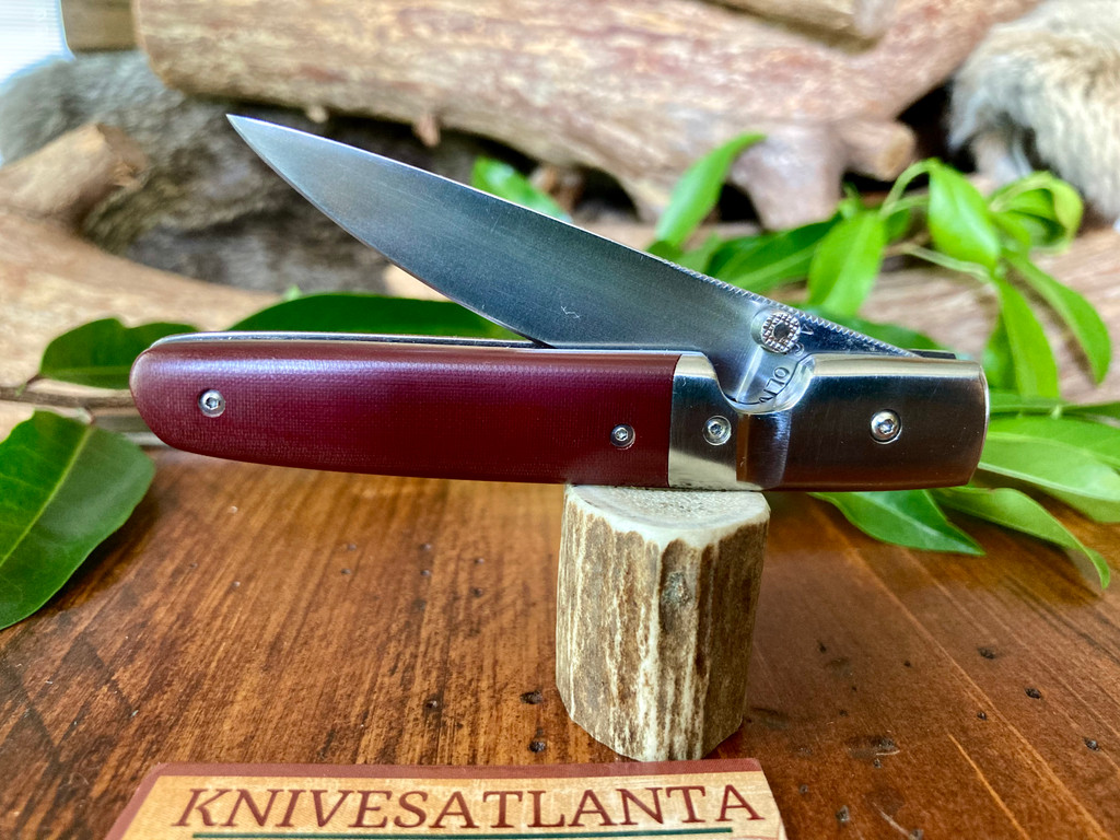 A.C. Oliver Custom Knives ~ Maroon Micarta Folder