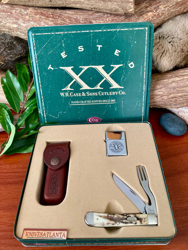  Case XX Genuine Stag Hobo Knife and Lighter Gift Set ~ Vintage 2000