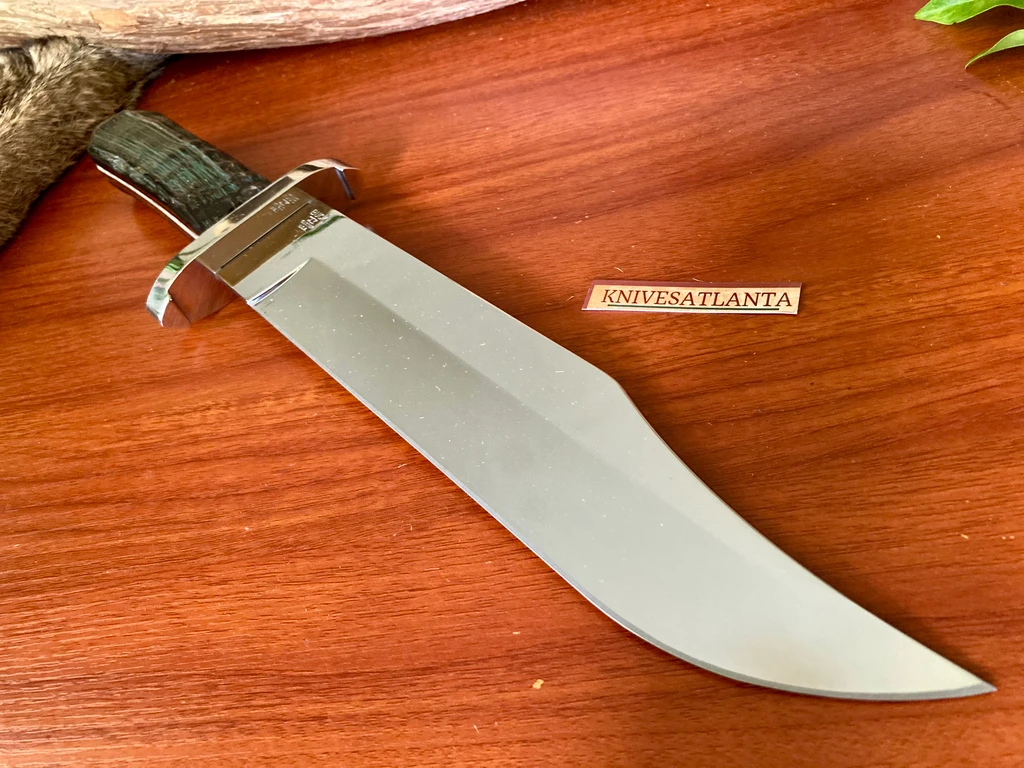  Buck Custom 15" Clip Point Bowie Knife with East African Roan Antelope Handles  / John Bianchi`s Frontier Gunleather sheath ~ RARE!