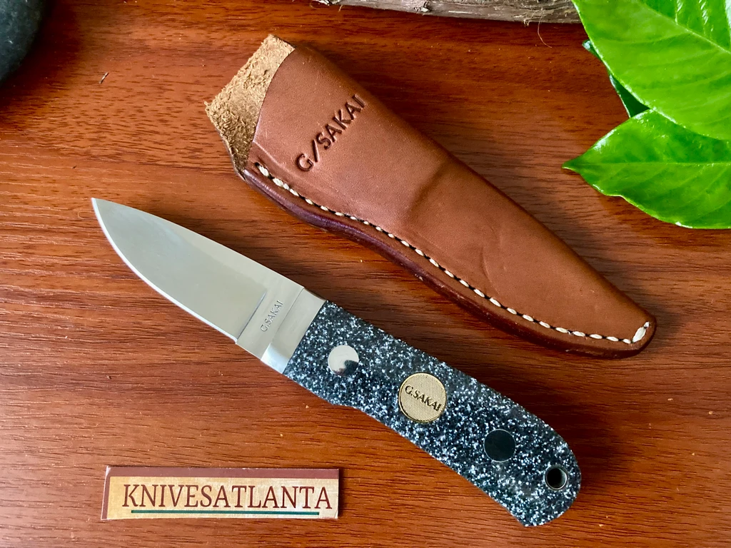 G.Sakai 6" Fixed Blade Knife ~ Marbled Corian Handle