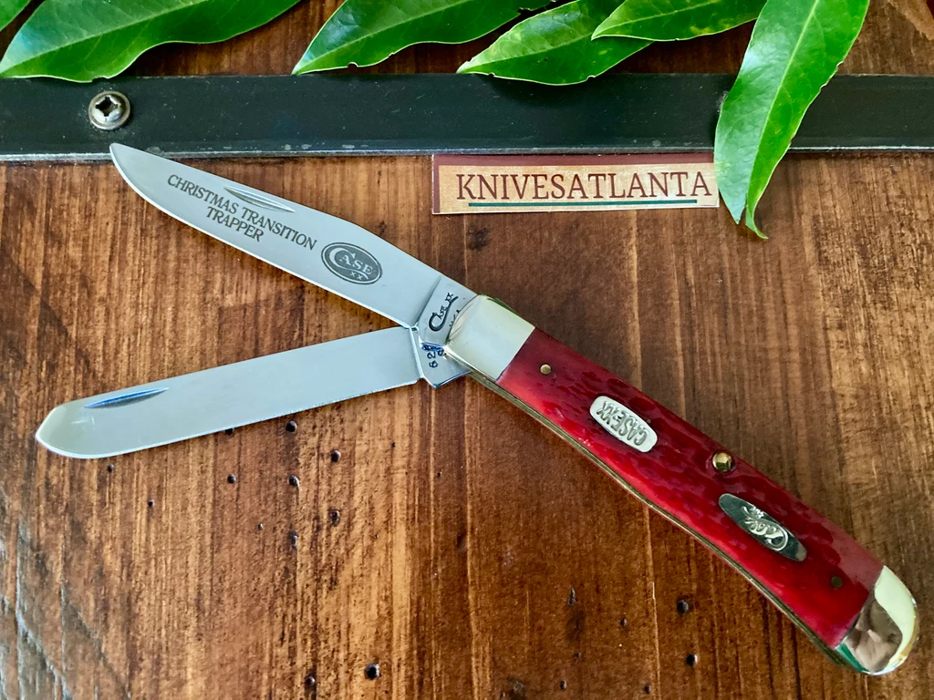  Case XX Christmas Transition Red Bone  Trapper ~ Vintage 1999