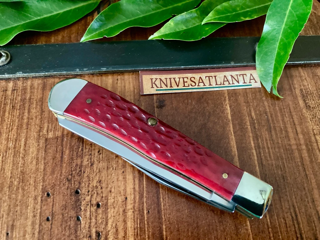  Case XX Christmas Transition Red Bone  Trapper ~ Vintage 1999
