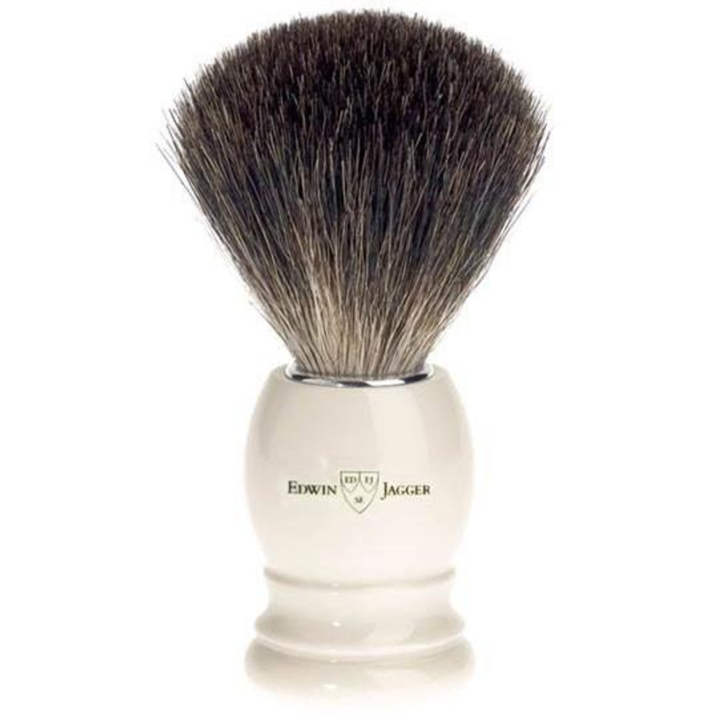 Edwin Jagger 81P27 Imitation Ivory Shaving Brush (Pure Badger)