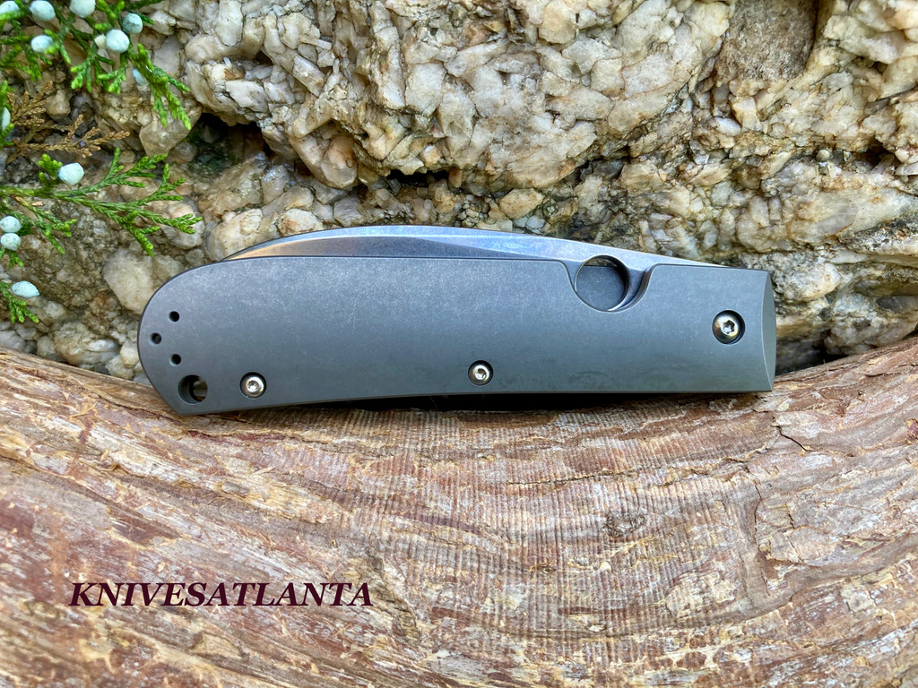 Spyderco SwayBack Folding Knife 3.53" CTS-XHP Stonewashed Wharncliffe Blade, Titanium Handles - C249TIP