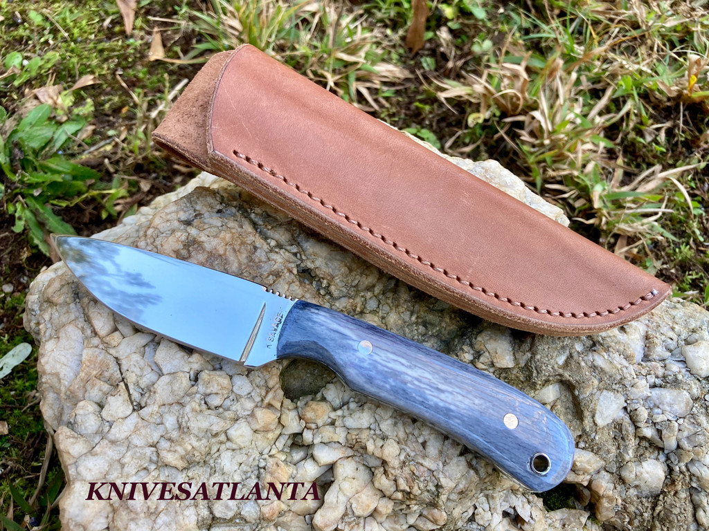 Ken Savage Knives   Drop Point Hunter Camel Bone