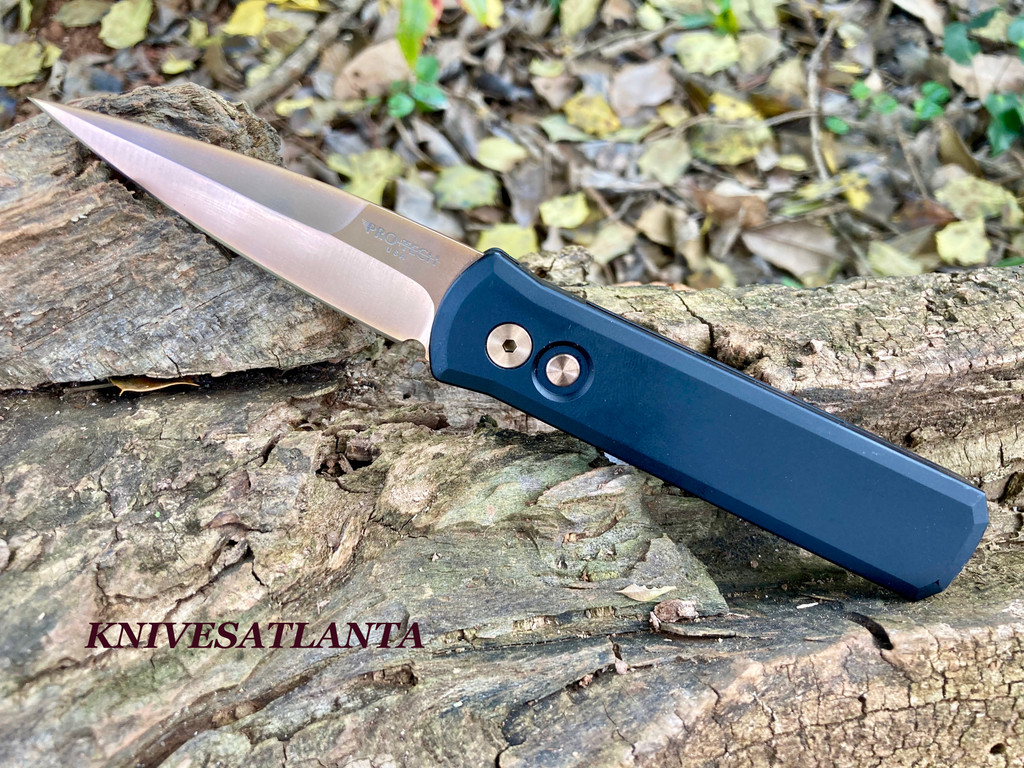 Protech RG Godson Zirconium nitride ROSEGOLD finished blade with matching hardware.