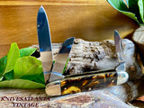 Shapleigh 3 Blade knife with Imitation Tortoise Shell Handles  ~ Vintage