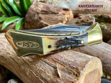 Case XX SS USA 6 Dot (1984) Stag 5158 LSSP MAKO Lockback Knife 