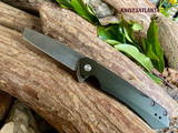 Case Kinzua Flipper ~ 3.4" CPM-S35VN ~ Stonewashed Tanto Blade ~ OD Green Anodized Aluminum Handles ~ Frame Lock 