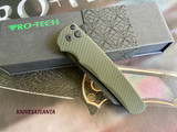 Protech Malibu Flipper ~ Green Dragon Scale~ Aluminum Black DLC Blade ( CPM-20CV) 5236-Green