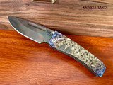 Medford Knives  Midi Marauder Vulcan Blade Sculpted Purple Blue Bronze Ano ~ Custom