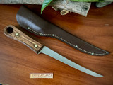 BOKER F8S FILLET KNIFE ~ WOODEN HANDLE ~ STAINLESS STEEL~ SOLINGEN GERMANY ~ Vintage