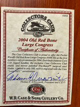 Case XX  Old Red Bone 6488 SS ~  Case Collectors Club Large Congress ~ Vintage 2004