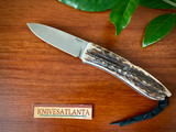 LIONSTEEL 8800 CE Opera ~ Stag Folding Knife