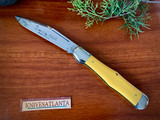 Queen USA #83A Yellow "Q" Tang Stamp Etched Coke Bottle Knife c.1990 