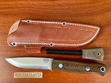 Bark River Bushcrafter ~  Green Canvas Micarta  ~ CPM3V ~ Firesteel 