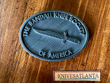 The Randall Knives Society of America Pewter Belt Buckle ~ Vintage 1989