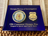 Rare Commemorative Set ~ Georgia Bureau of Investigation Pin & Mini Badge Pin ~ 1996 Olympics