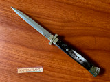  AGA Campolin 11" Maltese Cross Bayonet ~ Buffalo Horn Italian stiletto