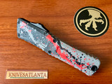 Microtech Combat Troodon Gen III (Model 1142-1BGBKRDSPLS) OTF - Signature Series "Bull Shark Gray / Black / Red Paint Splatter" 
