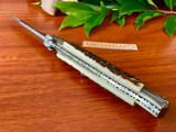 Frank Beltrame Italy 9" Stag Swivel Bolster Stiletto Bayonet Blade and Filework  ~