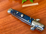 AKC Italy 9" Blue Swirl Kris Swivel Release Stiletto
