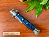 AKC Italy 9" Blue Swirl Kris Swivel Release Stiletto