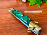 AKC Italy 9" Green Swirl Swivel Bolster (Gold Release) Stiletto
