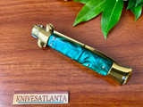 AKC Italy 9" Green Swirl Swivel Bolster (Gold Release) Stiletto