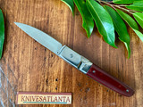 A.C. Oliver Custom Knives ~ Maroon Micarta Folder