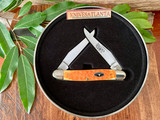 Case XX Brooks & Dunn Persimmon Orange Bone Muskrat Knife ~ Vintage 2008 