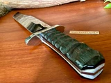  Buck Custom 15" Clip Point Bowie Knife with East African Roan Antelope Handles  / John Bianchi`s Frontier Gunleather sheath ~ RARE!