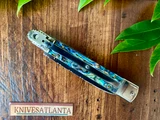 Hubertus Abalone Leverlock 7 3/4" Slimline ~ Filework 
