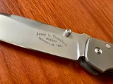 Jerry L. Trentham Custom Knife ~ Large Folder ~ Vintage 1990`s ~ Rare