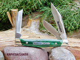 Remington 2020 Stockman Bullet Pocket Knife 3.8" Closed, Green Dymalux Wood Handles with Nickel Silver Bolsters - 100145