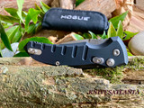 Hogue A01-MicroSwitch Automatic Folder: 1.95" Drop Point Blade - Tumbled Finish, Matte Black Aluminum Frame 