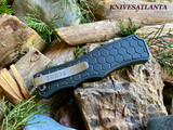 Hogue Exploit OTF Automatic: 3.5" Clip Point Blade - Tumbled Finish, Matte Black Aluminum Frame